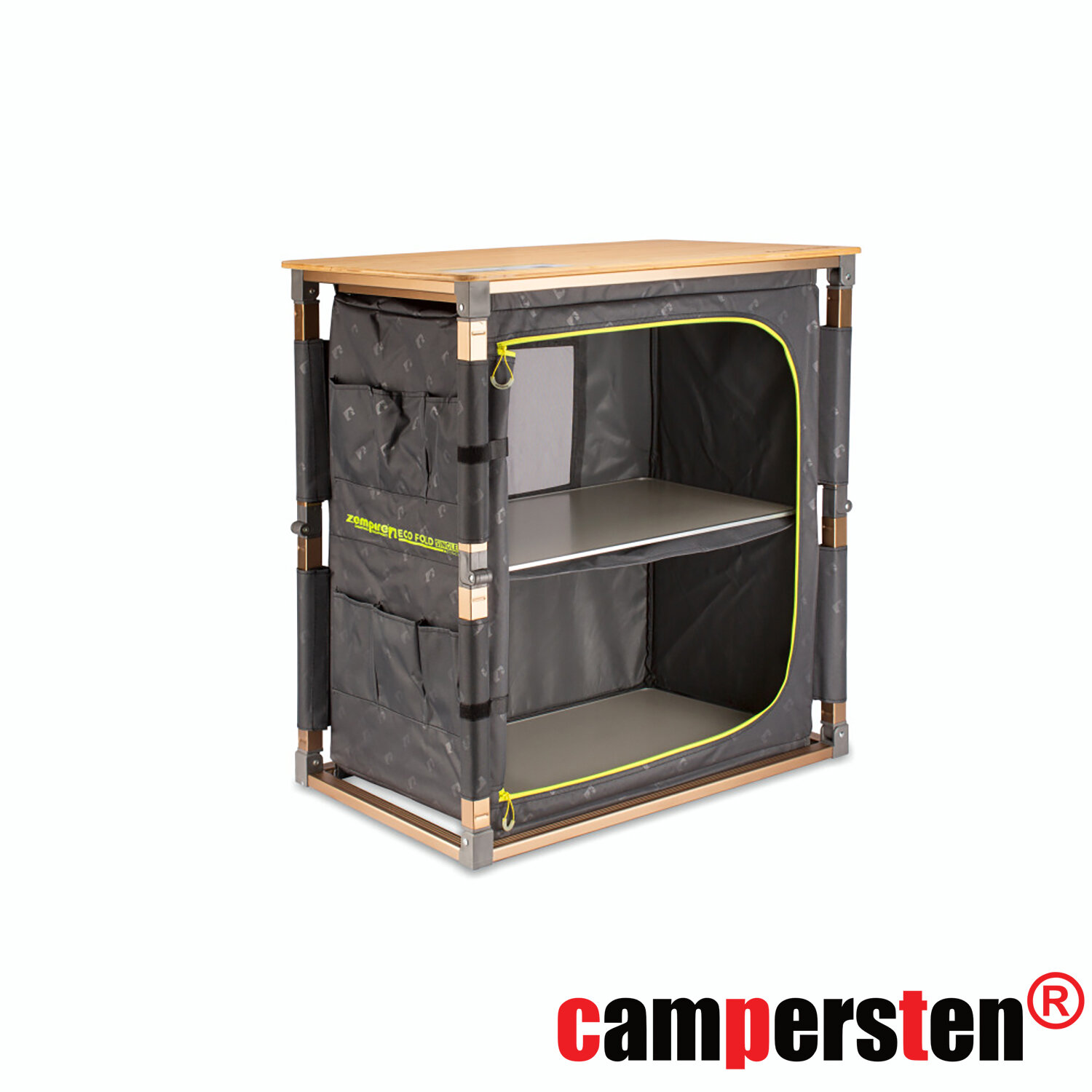 Camping Schrank klappbar mit 3 Ebenen Falltbar Campingmöbel Reise-Küche Regal 