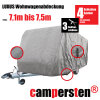 Die campersten® LUXUS Wohnwagen-Abdeckhaube 7,1-7,5m Größe: 3XL High-Protection 4Schichten-Gewebe