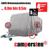 Die campersten® LUXUS Wohnwagen-Abdeckhaube 8,0-8,5m Größe:5XL-High-Protection 4Schichten-Gewebe