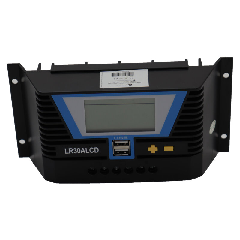 Solar Laderegler 30A LR30ALCD mit Dual USB-Anschluss und LCD-Anzeige für 12V / 24V