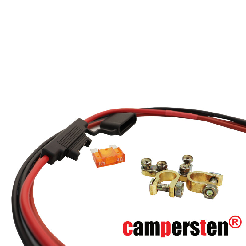 10mm² Batterieanschlußkabel BAKA40 mit 40A Sicherung und Polklemmen
