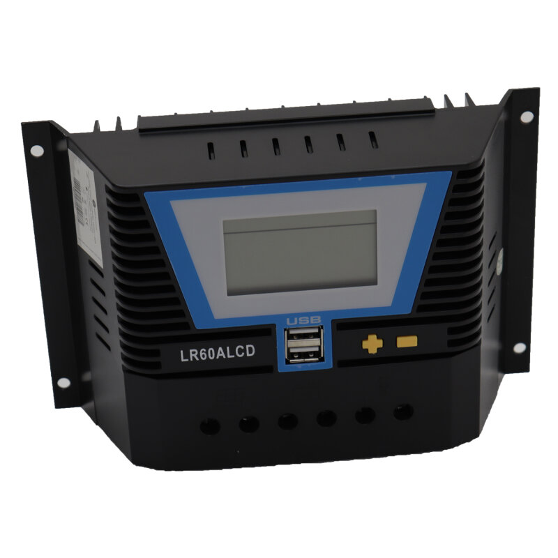 Solar Laderegler 60A LR60ALCD mit Dual USB-Anschluss und LCD-Anzeige für 12V / 24V
