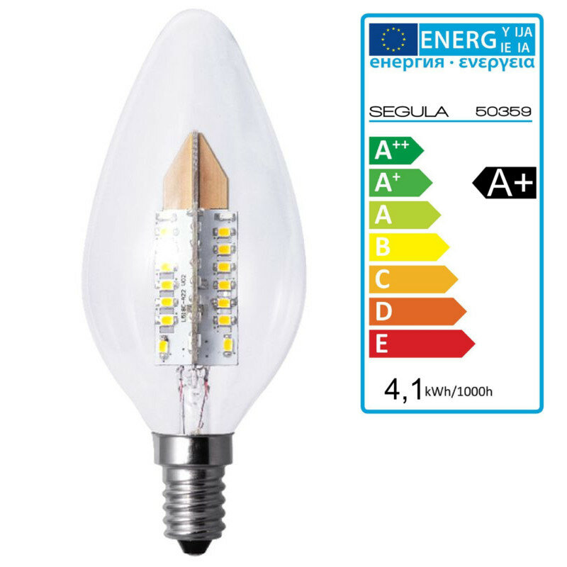 LED XL-Kerze klar E14 4,1Watt 2700K Segula 50359 dimmbare LED-Lampe