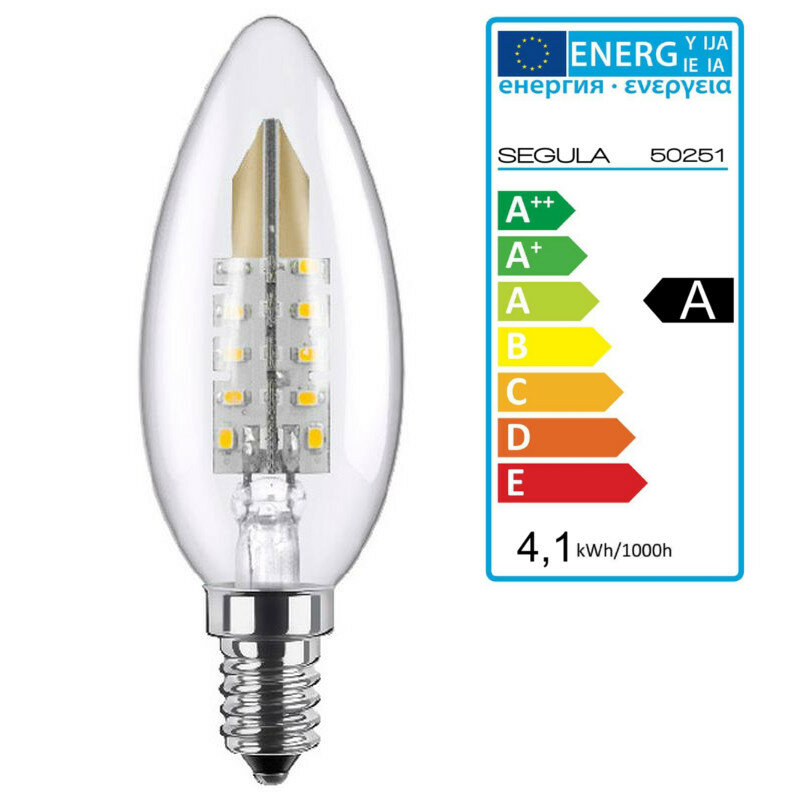 LED Kerze standard klar E14 4,1Watt, dimmbar, Segula 50251 LED Lampe