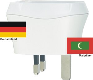 Reiseadapter Malediven auf Deutschland Skross 1.500230...