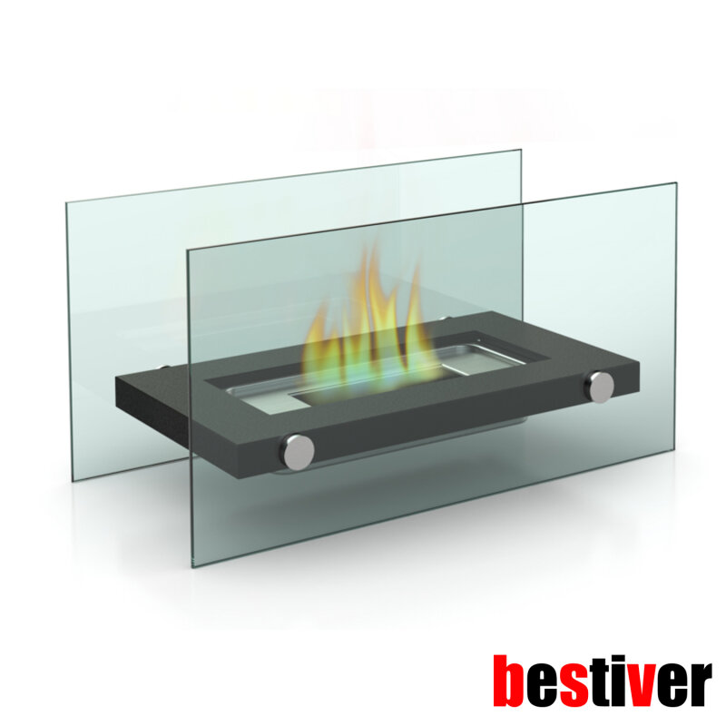 Design Glas-Kamin Tischfeuer mit Bio-Ethanol für Indoor und Outdoor