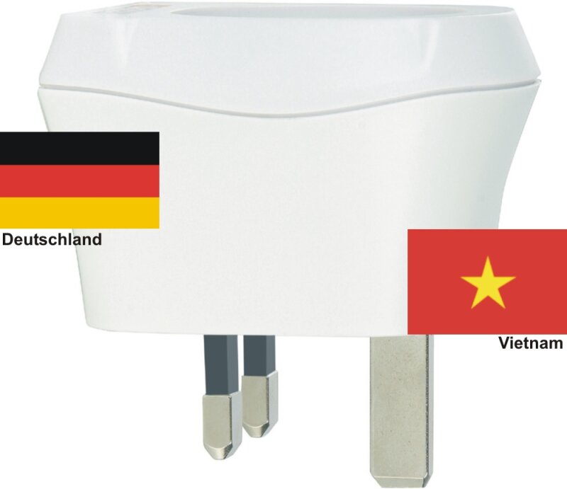 Reiseadapter Vietnam auf Deutschland Skross 1.500230 Reisestecker