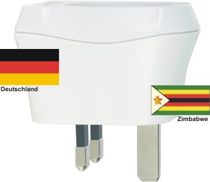 Reiseadapter Zimbabwe auf Deutschland Skross 1.500230...