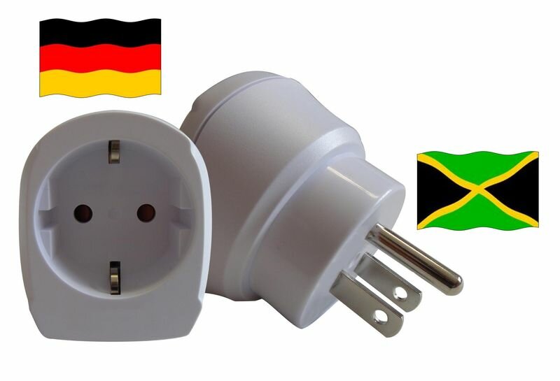 Reiseadapter für Jamaika. Steckeradapter für Geräte aus Deutschland