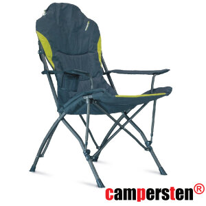 Den campersten® Campingstuhl mit Zusatzfach für Kissen und integriertem Isolierfach für kühle Getränke, leicht und hohe Tragkraft 120KG