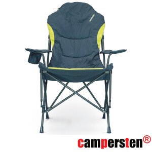 Den campersten® Campingstuhl mit Zusatzfach für Kissen und integriertem Isolierfach für kühle Getränke, leicht und hohe Tragkraft 120KG
