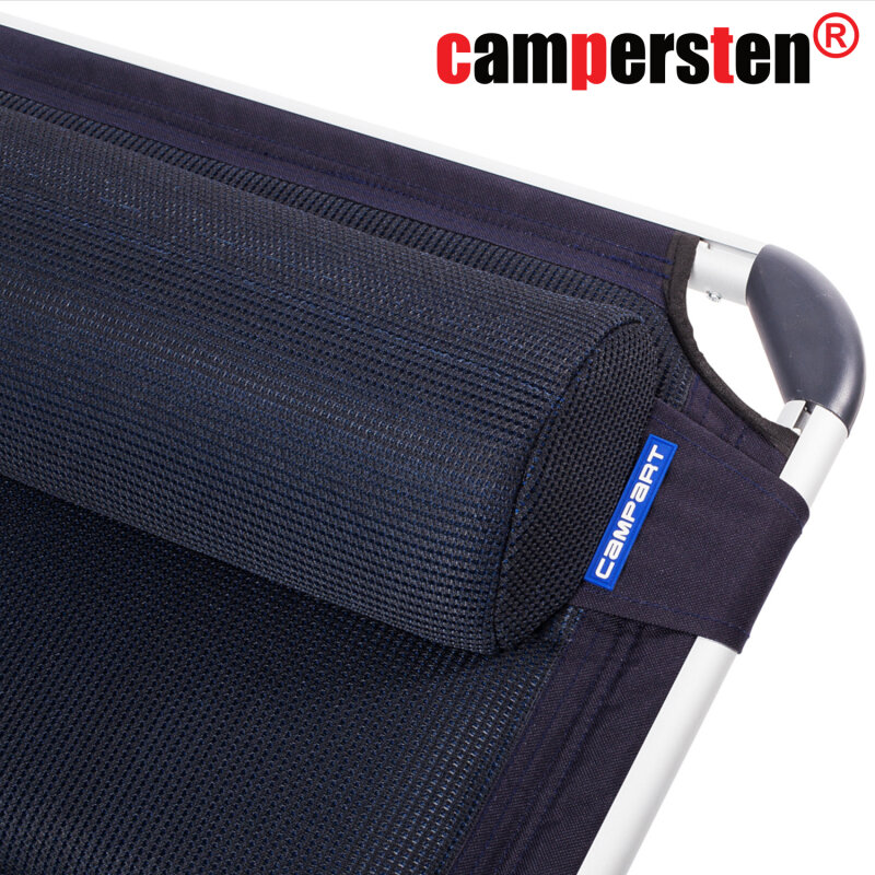 am campersten® Campingliege extra breit und lang, kompakt zusammenklappbar, einstellbare Rückenlehne in 5 Positionen