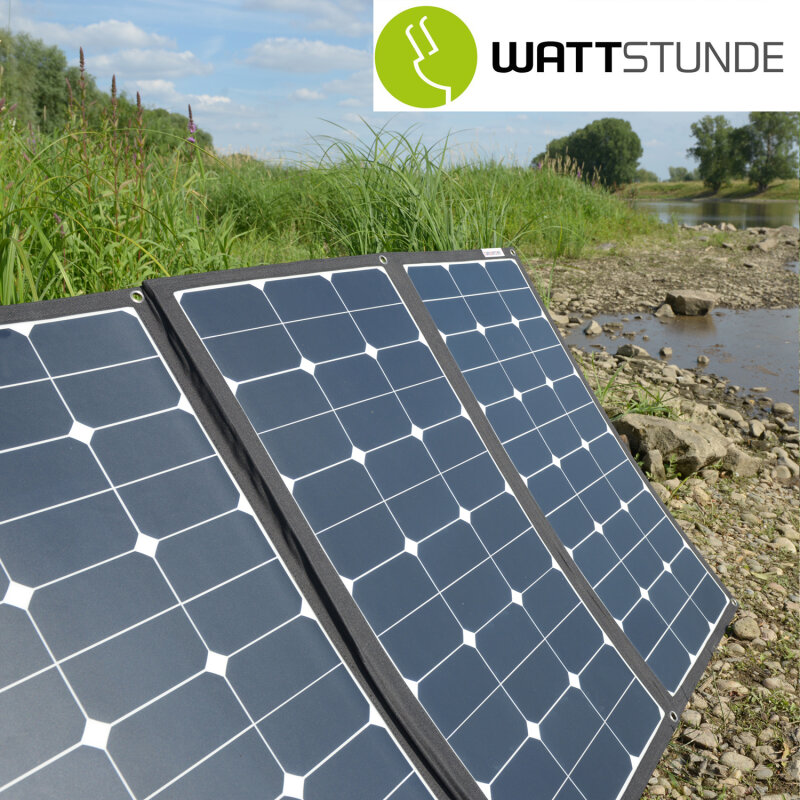 WATTSTUNDE® SunFolder 180W Solartasche Solarmodul MPPT Set inkl. 15A MPPT Laderegler und Anschlusskabel, faltbar