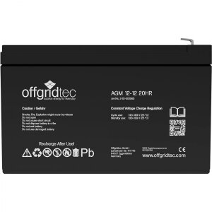 Offgridtec AGM 12Ah 20HR 12V - Solar Batterie Akku Extrem zyklenfest