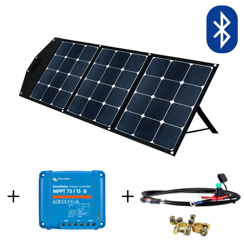 120Watt 36V Solartaschenset FSP-2 Solarmodul MPPT Set+ inkl. 15A MPPT Laderegler mit Bluetooth und Anschlusskabel, faltbar