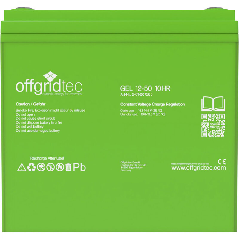 Offgridtec 50Ah C10 GEL Akku 12V