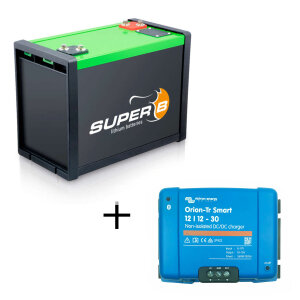 Set mit 30A Bluetooth Ladebooster und Super B NOMIA 12V340AH