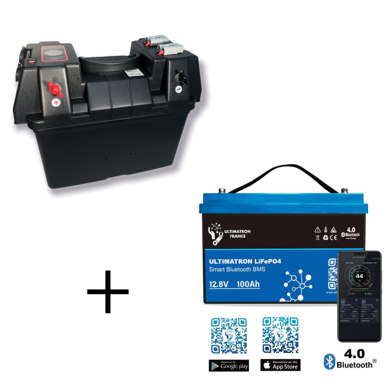 DIY Powerbank Batteriebox Set mit 100Ah ULTIMATRON® LiFePO4 Akku  mit 0% Umsatzsteuer nach §12 Abs. 3 UStG