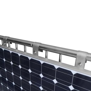 Solarmodul Halter für Balkongeländer Rahmenhöhe 30-35mm 1800mm Modullänge mit 0% Umsatzsteuer nach §12 Abs. 3 UStG