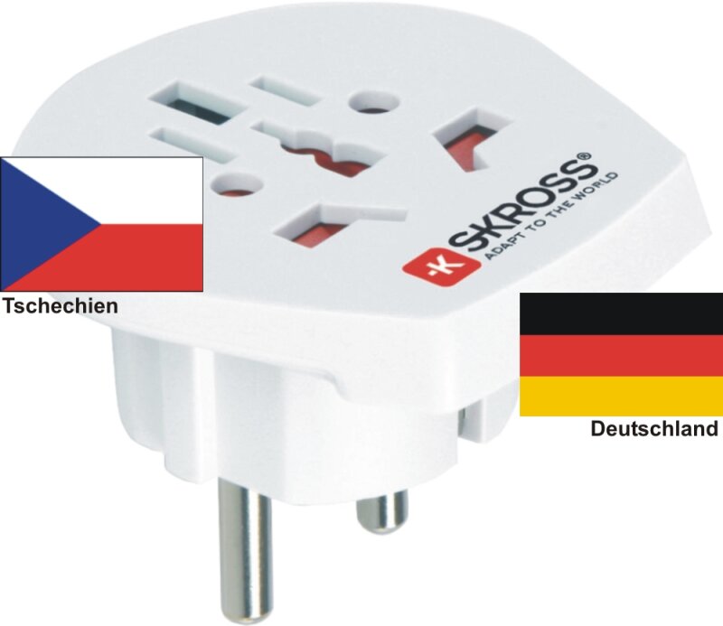 Reiseadapter Deutschland auf Tschechien - Skross 1.500211 Reisestecker