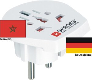 Reiseadapter Deutschland auf Marokko - Skross 1.500211...
