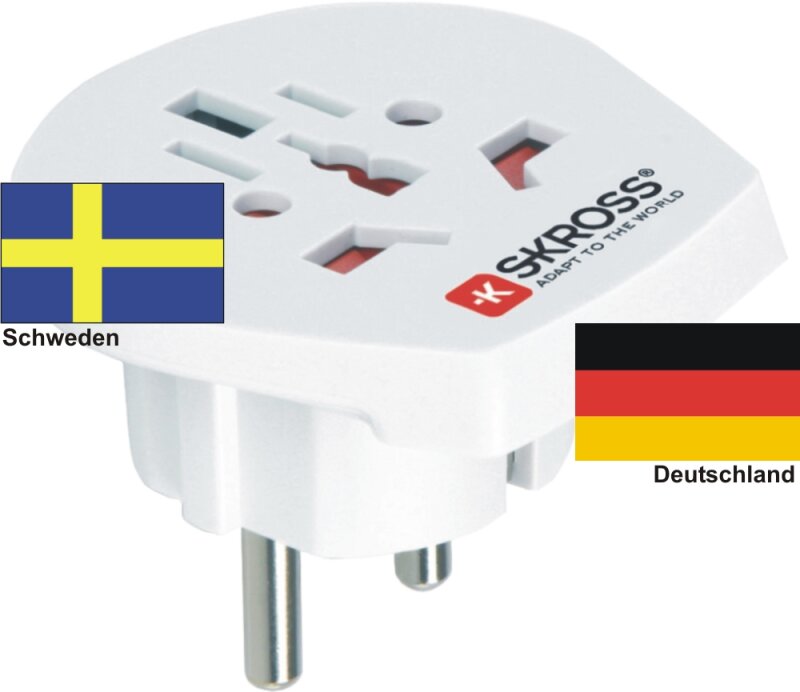 Reiseadapter Deutschland auf Schweden - Skross 1.500211 Reisestecker