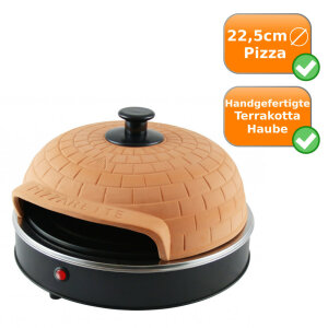 Runder Pizza Ofen Pizzarette mit Terrakotta-Haube Emerio PO-110063