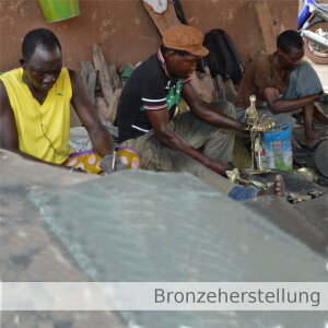 Lederkette Pendjan im Afrika-Stil, handgemachtes Unikat in gelb/bronze