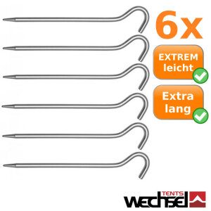 6 Universal Heringe, extra lang + stabil, 19cm Solid Pin...