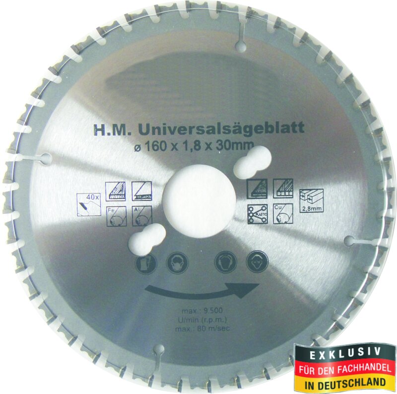 Multi Sägeblatt 160x30,0mm 40 Zähne Kreissägeblatt