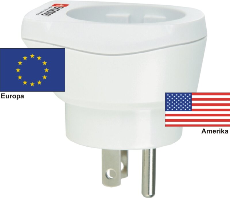 Reiseadapter Europa auf Amerika - Skross 1.500203 Single Travel Adapter