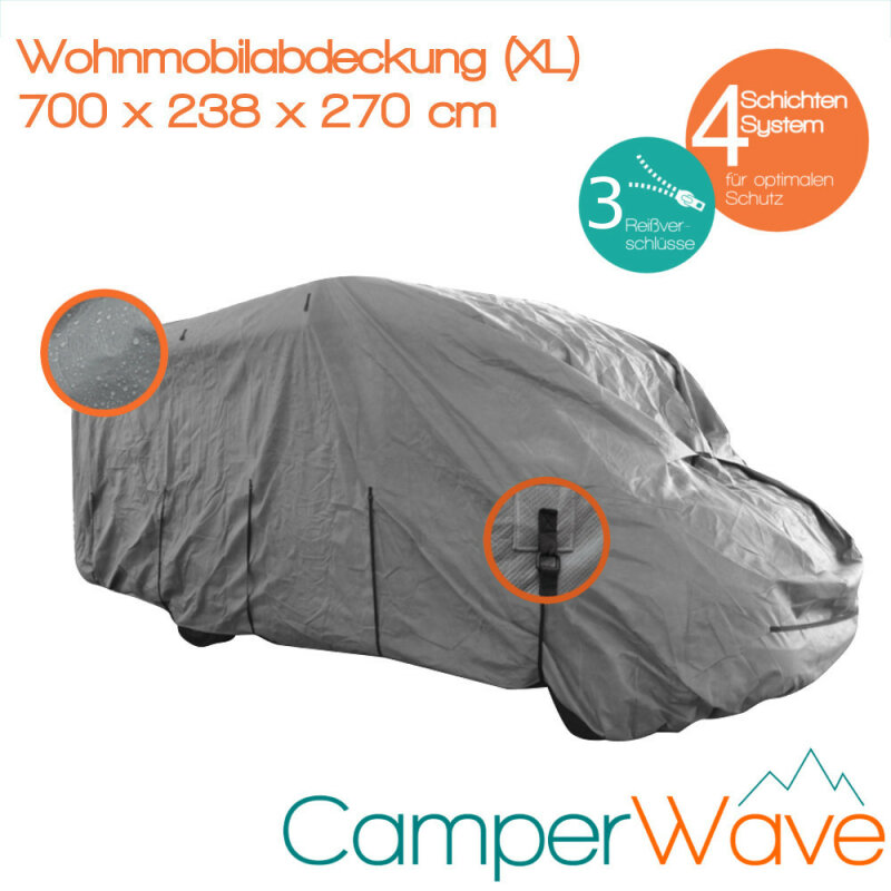LUXUS Wohnmobil-Abdeckhaube 6,5-7,0m Größe:XL-High-Protection 4 Schichten-Gewebe