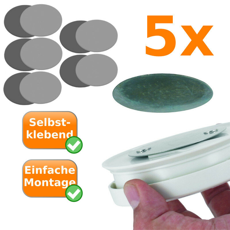 Elro Universalbefestigungsset Montageplatte für Rauchmelder Ø 5 cm Magnet 