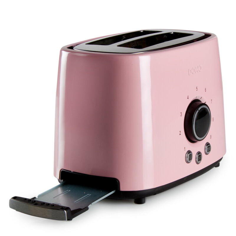 Edelstahl Retro-Toaster für zwei Toast-Scheiben DOMO DO952T pastell-rosa