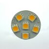 LED-Leuchtmittel, 6xSMD-LED 5050, Modul, 125°, GZ4, AC 12 V / DC 10-30 V, Verbrauch ca. 1 W, ca. 100 Lm, 3000 K, dimmbar, Anschlüsse hinten, A+