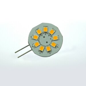 LED-Leuchtmittel, 9xSMD-LED 2835, Modul, 125°, G4, AC 10-18 V/ DC 10-30 V, Verbrauch ca. 1,5 W, ca. 120 Lm, 2700 K, dimmbar, A+