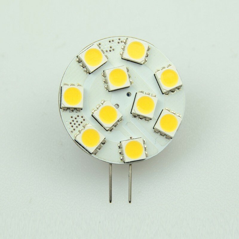 LED-Leuchtmittel, 10xSMD-LED 5050, Modul, 125°, G4, AC 12 V / DC 10-30 V, Verbrauch ca. 1,7 W, ca. 190 Lm, 6000 K, dimmbar, A+