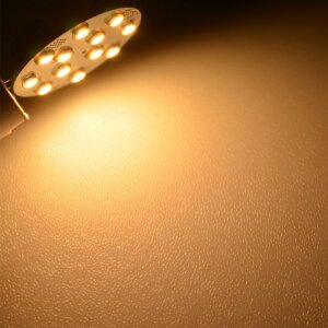 LED-Leuchtmittel, 12xSMD-LED 2835, Modul, 125°, G4, AC 10-18 V / DC 10-30 V, Verbrauch ca. 2 W, ca. 180 Lm, 2700 K, dimmbar, CRI>90, A+