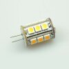 LED-Leuchtmittel, 18xSMD-LED 5050, Stiftsockel, 300°, G4, AC 12 V / DC 10-30 V, Verbrauch ca. 2,3 W, ca. 252 Lm, 3000 K, dimmbar, A+