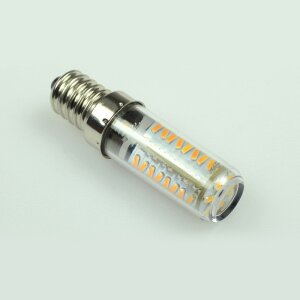 LED-Leuchtmittel, 70x LED, SMD-Tubular, 270°, E14, AC / DC 230 V, Verbrauch ca. 3 W, ca. 170 Lm, warmweiß, 2700 K, A+
