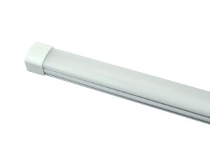 LED-Leuchtmittel, Lichtleiste, 25 cm, 45xSMD-LED (3528), Abstrahlwinkel 140°, DC 12-14 V, ca. 3,5 W, 240 lm, kaltweiß, 6000-6500 K, dimmbar, Sensor-Schalter, Filterscheibe gefrostet, 250 x 20 x 14,5mm, Aluminium-Körper, inkl. Befestigungsset und Verbindun