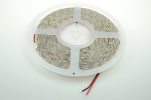 LED-Band, 500 cm, 60 x 5050 SMD LED/m, 10 mm, DC 24 V, Verbrauch ca. 11,5 W/m, trennbar, Rückseite mit Klebefunktion, Silikonbeschichtung, PCB weiß, IP54, warmweiß, 3000 K, dimmbar