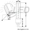LED-Kompaktleuchtstofflampe, 16x SMD 5630 Lextar-LED, ca. 140°, G24, AC 200 bis 240 Volt, Verbrauch ca. 8 Watt, ca. 700Lm, ca. 2800-3200 Kelvin, warmweiss , A+