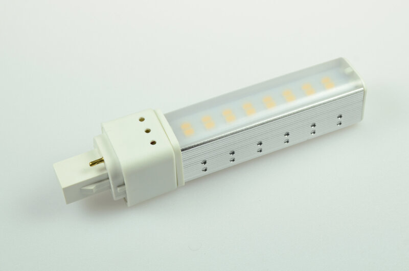 LED-Kompaktleuchtstofflampe, 16x SMD 5630 Lextar-LED, ca. 140°, G24, AC 200 bis 240 V, Verbrauch ca. 8 W, ca. 800 Lm, ca. 4000 K, naturweiß, A+