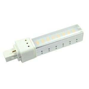 LED-Kompaktleuchtstofflampe, 16x SMD 5630 Lextar-LED, ca. 140°, G24, AC 200 bis 240 V, Verbrauch ca. 8 W, ca. 800 Lm, ca. 4000 K, naturweiß, A+