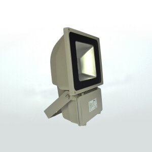 Flutlicht-Strahler, 70 x LED, 120°, AC 85-264 V, ca. 78 W, ca. 5000 Lm, inkl. Halterung, Kabelanschluss, für den Außenbereich IP65, kaltweiß, A