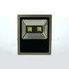Flutlicht-Economy-Strahler, 2x50er COB LED, 120°, AC 100-240 V, ca. 100 W, ca. 7900 Lm, inkl. Halterung, für den Außenbereich IP65, warmweiß, 2700-3000 K, graues Gehäuse, A