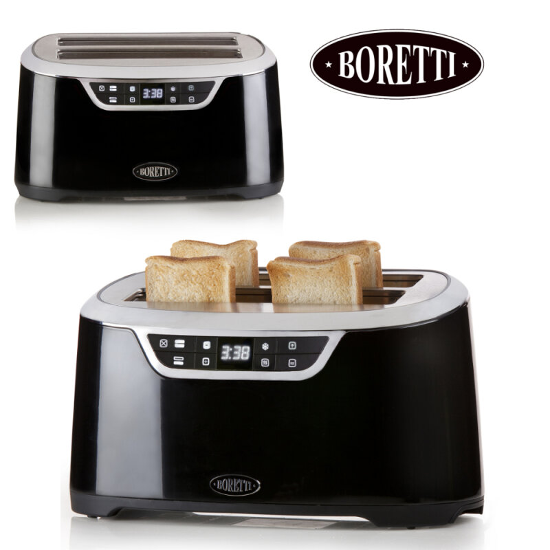 Eleganter 4 Scheiben Toaster im exklusiven Boretti Design, B300 schwarz