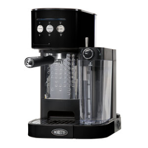 Edle Siebträger Espressomaschine im exklusiven Boretti Design B400 glanz-schwarz
