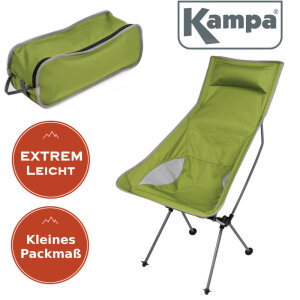 Ultra Leichtgewichts Klappstuhl mit EXTREM kleinem Packmaß Kampa FT0090 grün